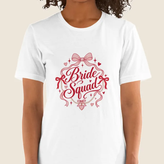 Bride Squad, Coquette bows style, printed on a tee